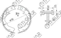 Тормозные колодки (РУЧНОГО ТОРМОЗА) TG-11622/FN0742* Ti·GUAR (комплект 4шт.)
