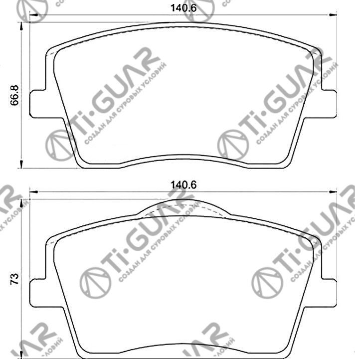 Тормозные колодки TG-0021/PN0871 * Ti·GUAR Тормозные колодки TG-0021/PN0871 * Ti·GUAR